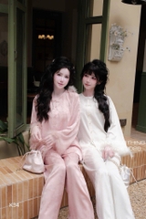 Đồ lam lụa nút tàu cổ tròn tay lông