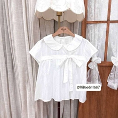 Áo trắng nơ cổ sen