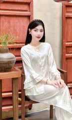 Đồ lam lụa tay loe viền mềm