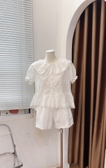 Set áo ren cổ sen kèm quần ren