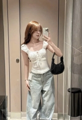 Áo kiểu 2 nút ngực 2 dây