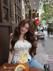 Áo kiểu ren cúp ngực cột nơ ngực
