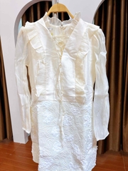 Đầm cổ V sang chảnh tay voan dài