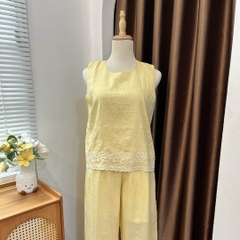 Set áo bao lỗ kèm quần dài ống rộng