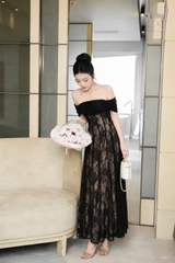 Đầm thiết kế trễ vai ren dáng dài