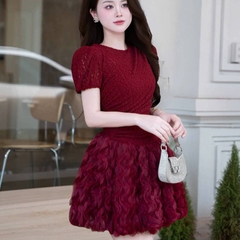 Đầm thiết kế ren tùng bồng tiểu thư