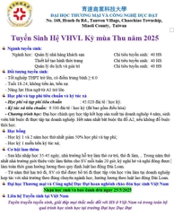 📣 Cơ hội du học Đài Loan 2025 tại Đại học Khoa học và Công nghệ Dục Đạt (Yuh-Der University of Science and Technology)🇹🇼✨