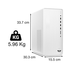 Máy tính để bàn HP Pavilion TP01- 3007d,Core i5-12400,8GB RAM,512GB SSD,Intel Graphics,Wlan ax+BT,USB Keyboard & Mouse,Win11 Home 64,Snow White,1Y WTY_6K7A7PA