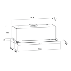 Máy hút mùi gắn tủ âm tủ 80cm kỹ thuật