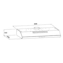 Máy hút mùi gắn tủ Malloca classic 90cm MH9014B ảnh kỹ thuật