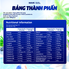 Sữa bột Dad and Me cho trẻ trên 3 tuổi (800g) - nhập khẩu New Zealand, phát triển toàn diện cho bé