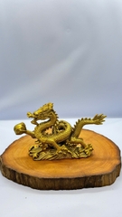 Rồng đồng cưỡi sóng cầm ngọc 16cm