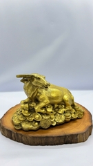 Trâu nằm tiền đồng nguyên chất 17cm