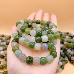 Vòng cẩm thạch A hạt bầu 10mm - kèm kiểm định