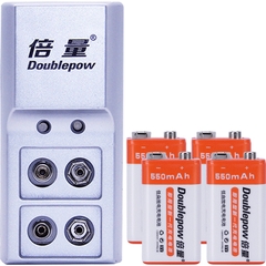 Combo 4 Pin sạc 9V Doublepow Lithium 550mAh kèm Sạc K19