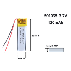 Pin sạc Lipo 3.7V 130mAh 501035