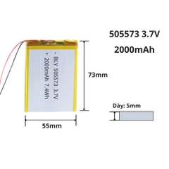 Pin sạc Lipo 3.7V 2000mAh 505573 / 475573