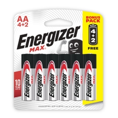 Pin kiềm AA ENERGIZER MAX E91 BP4+2 AA4+2 (VỈ 6 VIÊN)