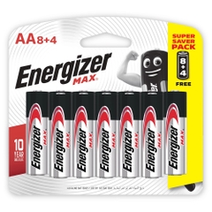 Pin kiềm AA ENERGIZER MAX E91 BP8+4 AA8+4 (VỈ 12 VIÊN)