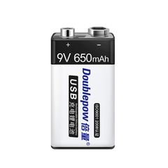 Pin sạc 9V Doublepow Lithium 650mAh cổng sạc USB Type-C