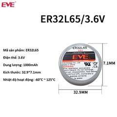 EVE ER32L65, Pin nuôi nguồn 3.6V 1000mAh