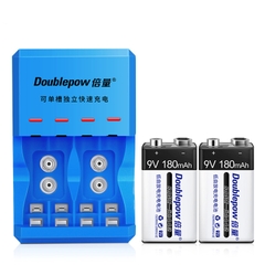 Combo 2 Pin sạc 9V Doublepow Ni-MH 180mAh kèm Sạc K33