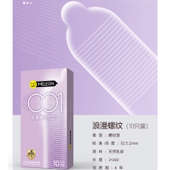 Bao cao su Meleon 001 Romantic Whorl gân xoắn hộp 10 cái