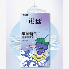 Bao cao su Nox Sure Enough Grape hương nho siêu mỏng hộp 10 cái
