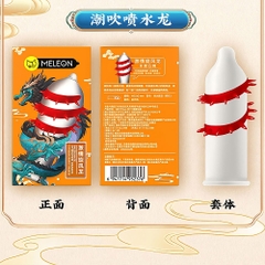 Bao cao su Meleon Dragon Whirlwind Cam râu gai 3 vòng hộp 2 cái