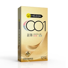Bao cao su Meleon 001 Ultra Thin siêu mỏng nhiều gel hộp 12 cái