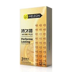 Bao cao su Meleon Performa Lasting Plus 3 Times hộp 12 cái