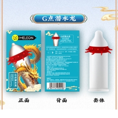 Bao cao su Meleon Dragon G-Spot Xanh Lam vòng bi gai hộp 2 cái