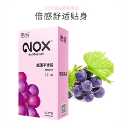 Bao cao su Nox Fruity Grape hương nho hộp 12 cái