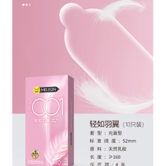 Bao cao su Meleon 001 Light As Wings siêu mỏng nhẹ hộp 10 cái