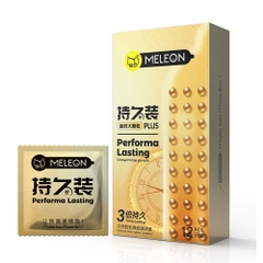 Bao cao su Meleon Performa Lasting Plus 3 Times hộp 12 cái