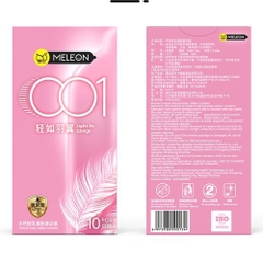 Bao cao su Meleon 001 Light As Wings siêu mỏng nhẹ hộp 10 cái