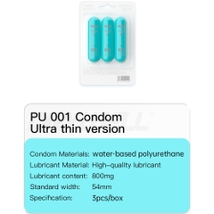 Bao Cao Su Drywell PU 001 Nude & Thin – Siêu Mỏng, Tăng Cảm Giác Chân Thật – Vỉ 3 Cái
