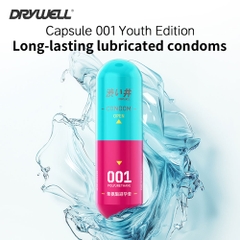 Bao cao su DryWell PU 001 Ultimate Lubrication – Siêu mỏng tăng độ nhạy mượt mà – Vỉ 3 viên
