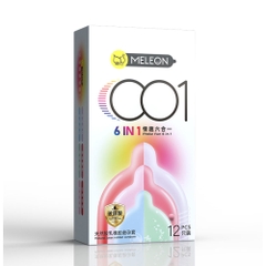 Bao cao su Meleon 001 6 In 1 combo mix hộp 12 cái