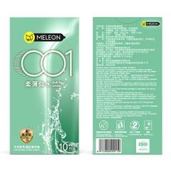 Bao cao su Meleon 001 Soft As Water siêu mỏng nhiều gel hộp 10 cái