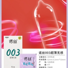 Bao cao su Nox 003 Ultra Thin Insensitive siêu mỏng hộp 6 cái
