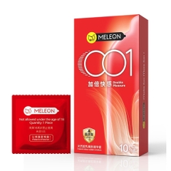 Bao cao su Meleon 001 Double Pleasure siêu mỏng nhiều gel hộp 10 cái