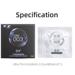 Bao cao su Drywell Ultra Thin 003 siêu mỏng hộp 3 cái