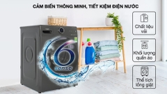 Máy giặt Whirlpool OxyCare Inverter 10.5 kg xám
