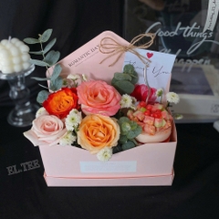 Hộp Mica Có Quai Xách Nhựa Trắng Cắm Hoa, Đựng Quà Tặng