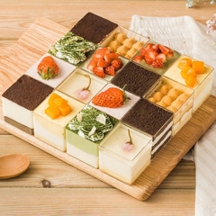 Cốc Nhựa Mica Vuông Đựng Bánh Lạnh