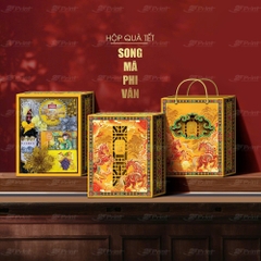 Bộ Hộp Đựng Quà Tết Song Mã Phi Vân