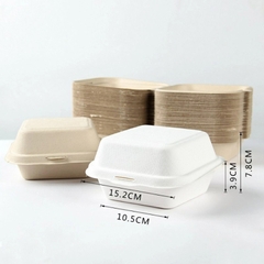Hộp Bã Mía 1 Ngăn Hamburger