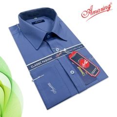Áo sơ mi nam Amazing tay dài, vải sợi tre, màu trơn, dáng xuông, tà bầu, size tới 110kg