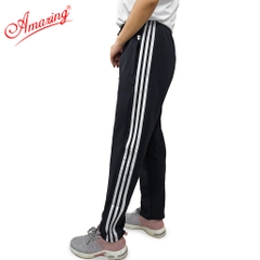 Quần thun thể dục 3 sọc trắng form body Amazing, màu đen và xanh đen , vải thun co giãn 4 chiều, unisex